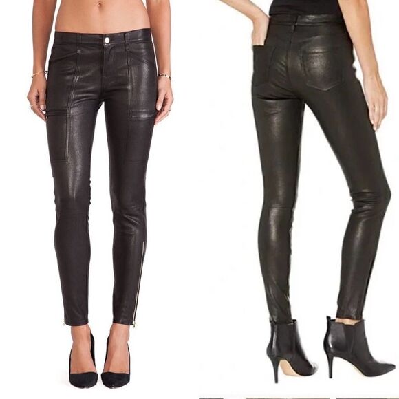 $989 J BRAND LAMB LEATHER pants - Picture 4 of 16